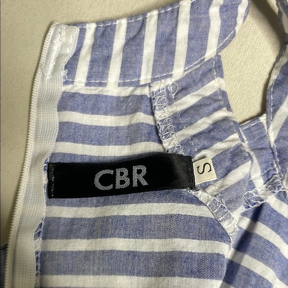 CBR Striped Halter Jumpsuit in Blue and White with waist tie - Picture 8 of 12